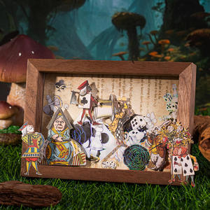 25 hojas por paquete Paquete de material de tarjeta dura Alice's theater Series 4 Doble Material Collage manual papel - Product Image 4