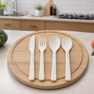 Kit de couverts jetables compostables CPLA en plastique de haute qualité, biodégradables, cuillère, couteau, fourchette pour restaurant et camping - Product Image 1