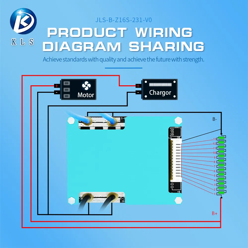 KLS 6s 7s 9s 10s 20a 30a 60a lifepo4 bms agli ioni di litio bms per moto elettrico, triciclo, quattro ruote a bassa velocità, auto turistica