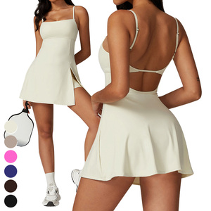 Verstellbare Damen riemen rücken frei für Peak Ball Sports horts 2-in-1-Yoga-Strampler Peakball Golfrock Tennis kleid - Product Image 3