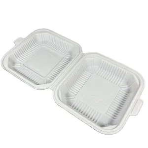 Disposable cornstarch lunch box restaurant tableware dinner set plastic packaging corn starch food container