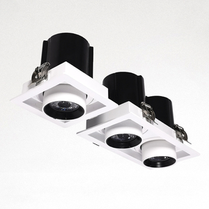 <strong>Recessed</strong> <strong>Square</strong> Shape Down Light Housing With Double Stretchable <strong>Lighting</strong> Heads - Product Image 2