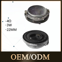 Altoparlante Mini da 22MM di Diametro con Bordo in PU, 4 Ohm 2W, Alta Potenza, Gamma Completa, Magnete al Neodimio, Impermeabile IP67, Uscita 80-110dB