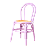 Chaise pour tout-petit en rotin peinte à la main, couleur violet clair, pour fêtes - Chaise en osier naturel pour intérieur et extérieur - Vente flash