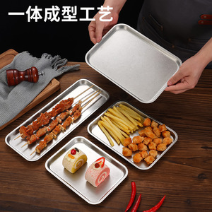 Stainless Steel <b>Snack</b> <b>Tray</b> Rectangular Food Serving Plate For Hotel Restaurant Use - Product Image 3