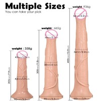 Dildo de Silicona Líquida con Forma de Pene de Caballo Simulado para Masaje y Masturbación Masculina/Femenina, Expansión Vaginal Alternativa SM