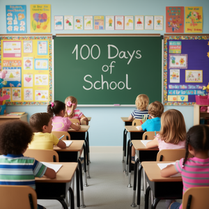 8713 Maglietta per bambini '100 giorni di scuola' per la festa scolastica - Product Image 3