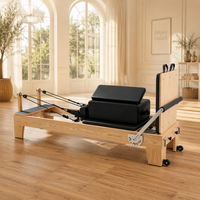 Machine d'exercice portable et réglable en chêne nord-américain pour Pilates Reformer, avec rail de rouleau silencieux, pour l'entraînement en studio