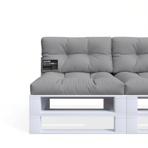 Cojín para Paletas de Exterior, Gris, 27.6 x 27.6 x 4.7 Pulgadas, 100% Poliéster, Diseño Cuadrado Cómodo - Product Image 1