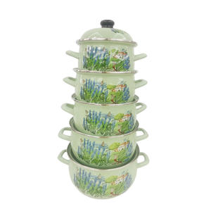 Ensemble produit de qualité commerce extérieur cinq marmites en émail épaissi avec couvercle oreilles pot en émail ensemble 18 à <span class=keywords><strong>26</strong></span> <span class=keywords><strong>cm</strong></span> - Product Image 5