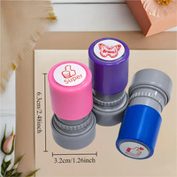 Tampon auto-encreur rond, motif mignon, couleurs pastel, DIY, pour encouragement, tampon d'enseignant, récompense pour étudiants, cadeau pour enfants, idéal pour la salle de classe ou les fêtes.