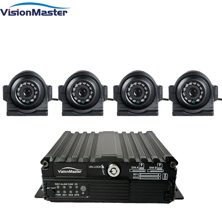 4CH 720P נייד DVR תמיכת 3G 4G Wifi GPS רכב blackbox dvr עם נשלף hdd pocketCar אוטובוס משאית כלי רכב מצלמה מקליט