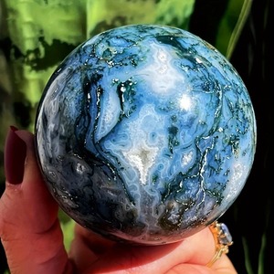 Sfera di Cristallo Naturale Grande 6.5-7cm per Cristalloterapia, Sfera di Agata Muschiata - Product Image 4