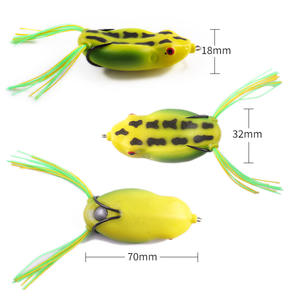 Vente <span class=keywords><strong>en</strong></span> gros de leurres de pêche artificiels <span class=keywords><strong>en</strong></span> forme de grenouille à double hameçon longue portée de 15 g et 70 mm, grenouille tonnante à bouche plate, fabricant de PVC pour la pêche à la carpe - Product Image 3