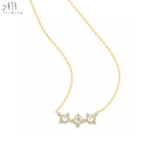 คอลเลกชันเครื่องประดับ New Rose Cut สร้อยคอแฮนด์เมดแบบมินิมอล สร้อยคอทองคำแท้ 18K ประดับเพชรทรง Rose Cut - Product Image 4