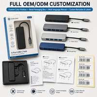 Docking Station Aluminium Tipe C 5 in 1 OEM, Hub USB 3.0 Transfer Data 5Gbps, Adaptor Multiport untuk Laptop PC Monitor SD