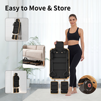 Petit lit de Pilates portable, cadre facile à monter, ensemble complet d'accessoires pour salle de sport à domicile et mini salles d'entraînement, Reformer de Pilates en bois