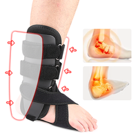 Attelle de cheville pour pied tombant, stabilisateur de cheville rigide en Spandex et Nylon avec fermeture auto-agrippante, soutien sécurisé pour la rééducation adulte