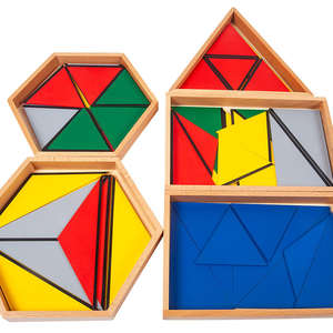 Materiales Montessori para bebé, forma geométrica de madera, Tangram, triángulos, tablero de rompecabezas, material didáctico para edades tempranas, juguetes para niños - Product Image 4