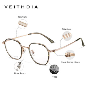 Veithdia Octagonal Eyeglasses <b>Frame</b> Titanium Full-<b>Frame</b> Anti Blue Light Protection Unisex 5037 - Product Image 3