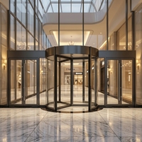 Porte tournante automatique en verre à 3 ailes en acier inoxydable intelligent et moderne pour usage commercial
