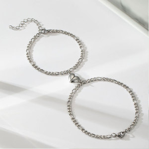 Custom Luxury 316L Stainless Steel Women's Fashion Bracelet & <b>Bangles</b> Bf And Gf Bracelet Magnetic Heart for Women <b>Men</b> - Product Image 2