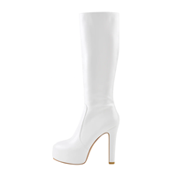 Bottines à plateforme pour femmes avec bottes hautes jusqu'au genou Chaussures pour femmes Bottes en cuir pour femmes Grossiste