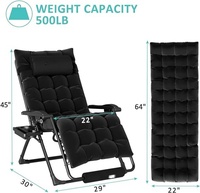 Chaises longues de haute qualité Portable extérieur confortable surdimensionné Zero Gravity Lounge Chair avec coussin
