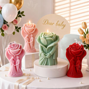 Nouvelle bougie parfumée en forme de rose pour couple 2026, moule en silicone de qualité alimentaire, bougie florale écologique pour la Saint-Valentin - Product Image 1