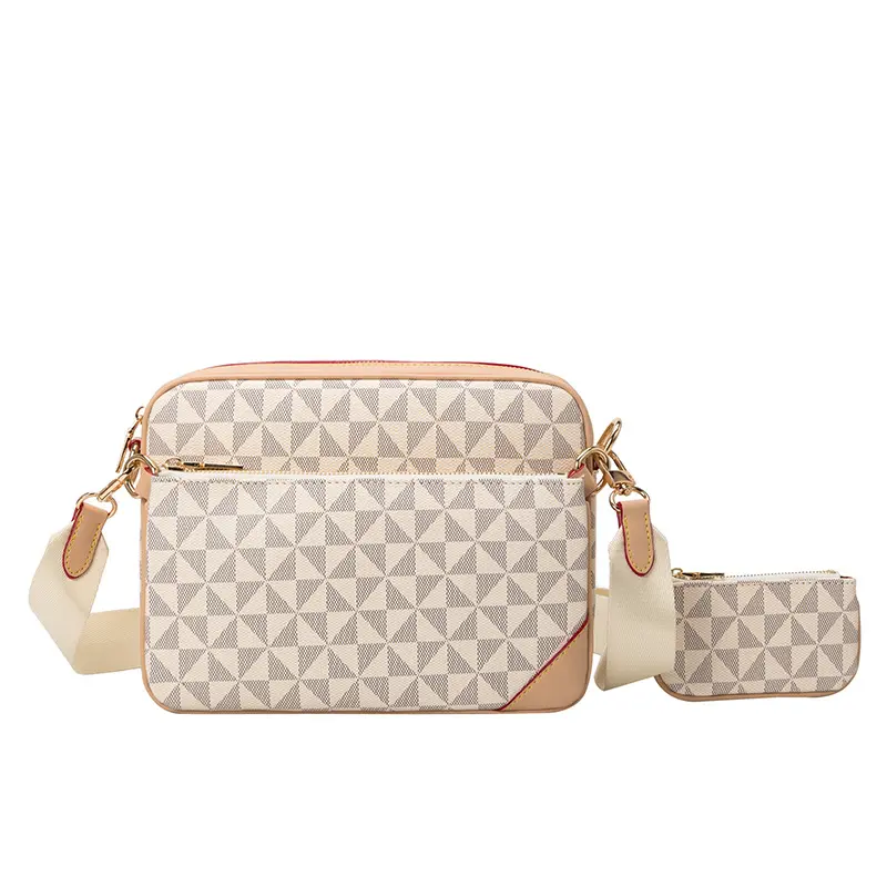 2023 Hot Sale Luxurythree-piece Set Handbag For Men Famous Brand Plaid Print Chest Bags