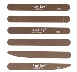 Lime à ongles double face Amilay en papier de verre, grains 100/180 et 180/240, lavable et réutilisable, pour manucure en salon, vente en gros OEM - Product Image 1