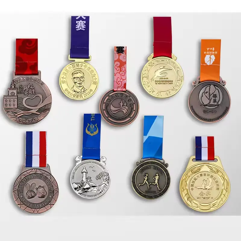 Medalhas de ouro para futebol, corrida, maratona, taekwondo, basquete, karatê, futebol, esportes, medalhas e troféus de metal com logotipo personalizado