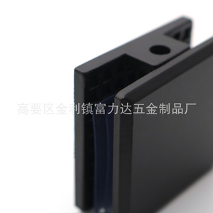 Clip de Fijación para Puerta de Ducha de Vidrio, Borde Biselado Cuadrado de 0 Grados, Clip de Baño de Acero Inoxidable 304 Negro - Product Image 1