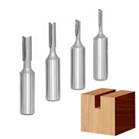 Ensemble de 4 fraises droites universelles pour routeur, fraises droites à double rainure, fraises CNC pour le bois, travail du bois, tige de 1/2 pouce