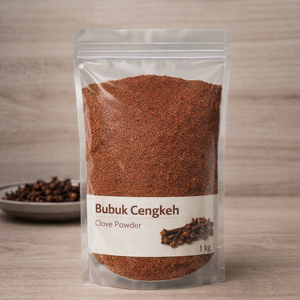 Poudre de feuilles de clou de girofle 100% pure, séchée par atomisation, qualité alimentaire, extrait végétal, conditionnée sous vide dans un récipient en plastique, culture artificielle, été - Product Image 1
