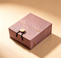 Boîte à bijoux en tissu de luxe avec fermeture magnétique, boîte de rangement rigide personnalisée pour collier, boucles d'oreilles, bagues, matériaux recyclés, quatre couleurs