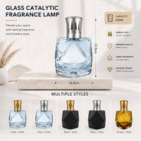 Lampe aromatique catalytique en verre, brûleur d'huiles essentielles, lampe à parfum française, couvercle métallique moderne et minimaliste, personnalisation OEM, diffusion domestique
