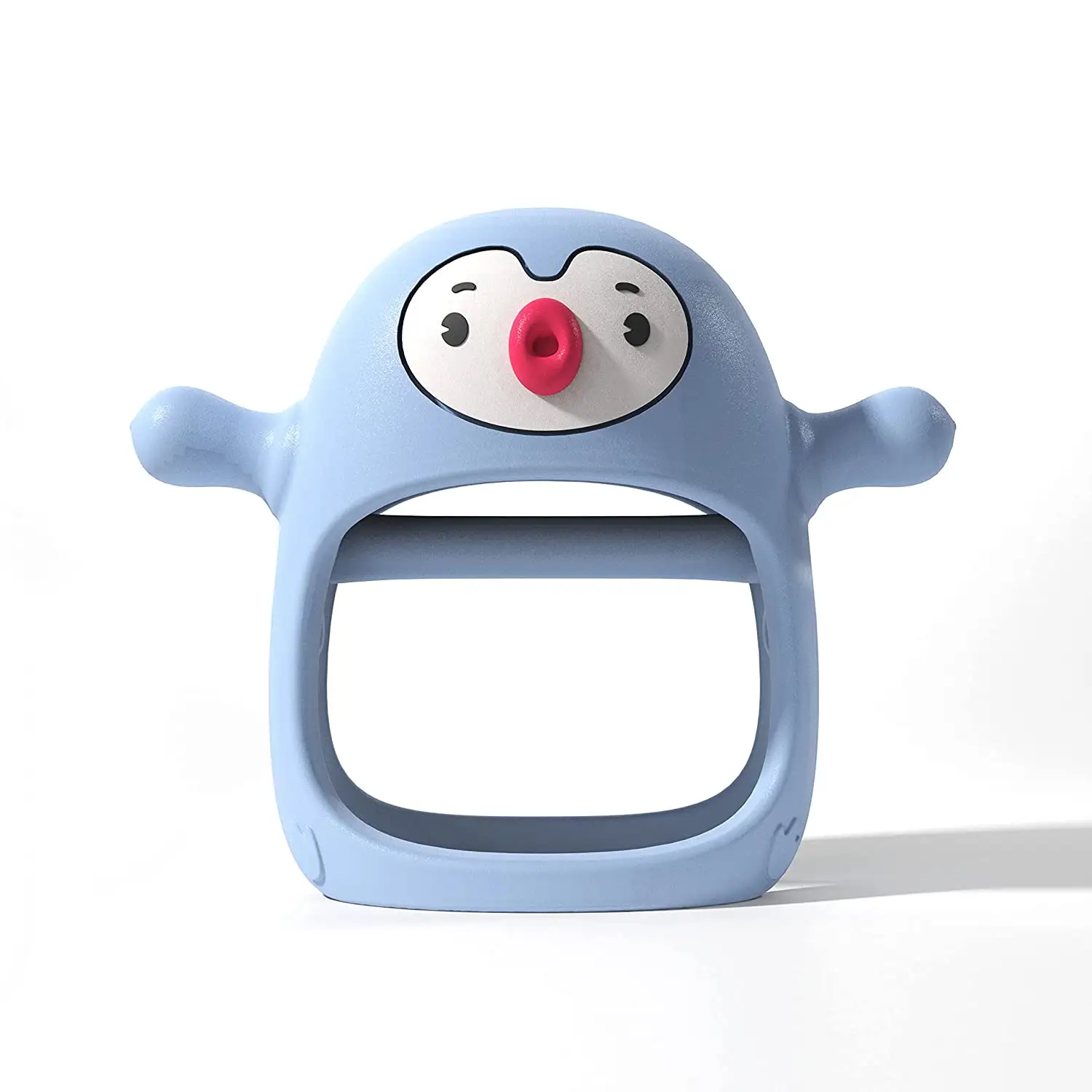 Amazon Top Seller Baby Teeth Animal Penguin Shape 360 Armguard Silicone Baby Teething Toy For Baby Never Drop Teether Toy