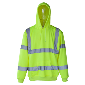 Men's Customizable Hi Visibility Safety Hoodie Jacket High-<b>Reflective</b> Cotton Oxford <b>Material</b> Waterproof with Custom Logo - Product Image 2