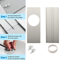 Placa de Sellado de Ventilación de PVC Blanca YOD para Aire Acondicionado Portátil, Kit de Ventana, Accesorios para Puerto HVAC, Adaptador de Manguera de Escape Deslizante
