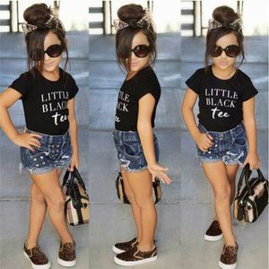 Conjunto de Ropa de Verano para Bebés Niñas, Camiseta de Manga Corta y Pantalones Cortos de Mezclilla, Dos Piezas, Regalo - Product Image 2