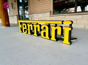 Benutzer definierte 3D-LED-beleuchtete Edelstahls child mit personal isiertem Geschäfts logo für Auto firmen anwendung Neon lichtquelle - Product Image 4