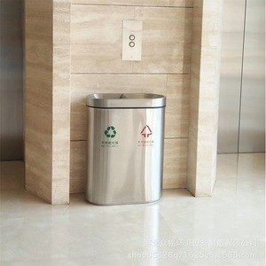 ถังขยะสแตนเลสทรงกระบอก 35x35x75 ซม. พร้อมฝาปิด ใช้ได้ทั้งภายในและภายนอกอาคาร สำหรับรีไซเคิล - Product Image 3