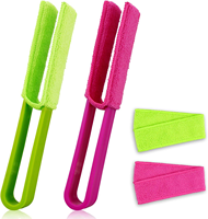 Brosse de nettoyage réutilisable JYM-9996 pour stores, nettoyeur de fentes de stores en plastique pour la nettoyage des aérations de voiture et des rails de persiennes
