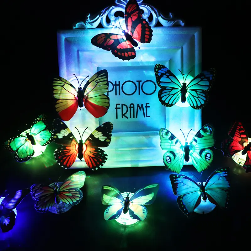 Lampu led kupu-kupu imut, lampu meja dekorasi led, lampu malam warna-warni bersinar 2023