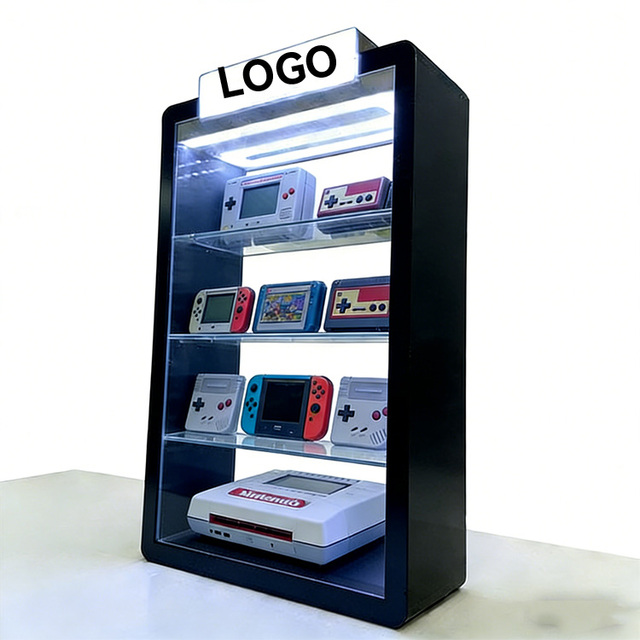 SHP Nintendo Game Console LED Display Cabinet, Modern Game Collection Acrylic Display Stand