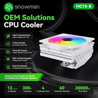 Enfriador ITX de Perfil Bajo con 8 Tubos de Calor, 75 mm de Altura, 200 W TDP para Distribuidores Mayoristas con Logotipo Personalizado OEM, Listo para Pedidos al por Mayor