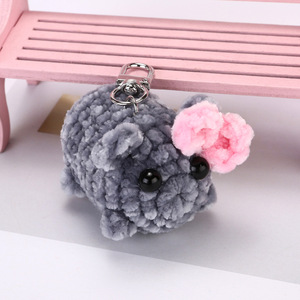 Handmade số lượng lớn làm sẵn dệt kim buồn âm nhạc <span class=keywords><strong>hamster</strong></span> Keychain Mặt dây chuyền đồ chơi sang trọng mà squeak - Product Image 5