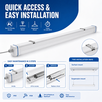 Lampe Tri-Proof Extractible Facile à Entretenir avec Module Remplaçable, Indice de Protection IP65, Garantie 5 Ans, Dimmable pour Usage Industriel