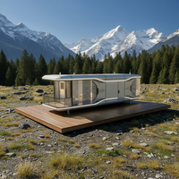 Maisonnette préfabriquée moderne STAR CABIN en acier sur roues, entièrement équipée, bureau mobile, maison portable pour jardin